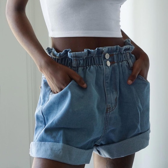 Denim Paper Bag Shorts | Poshmark